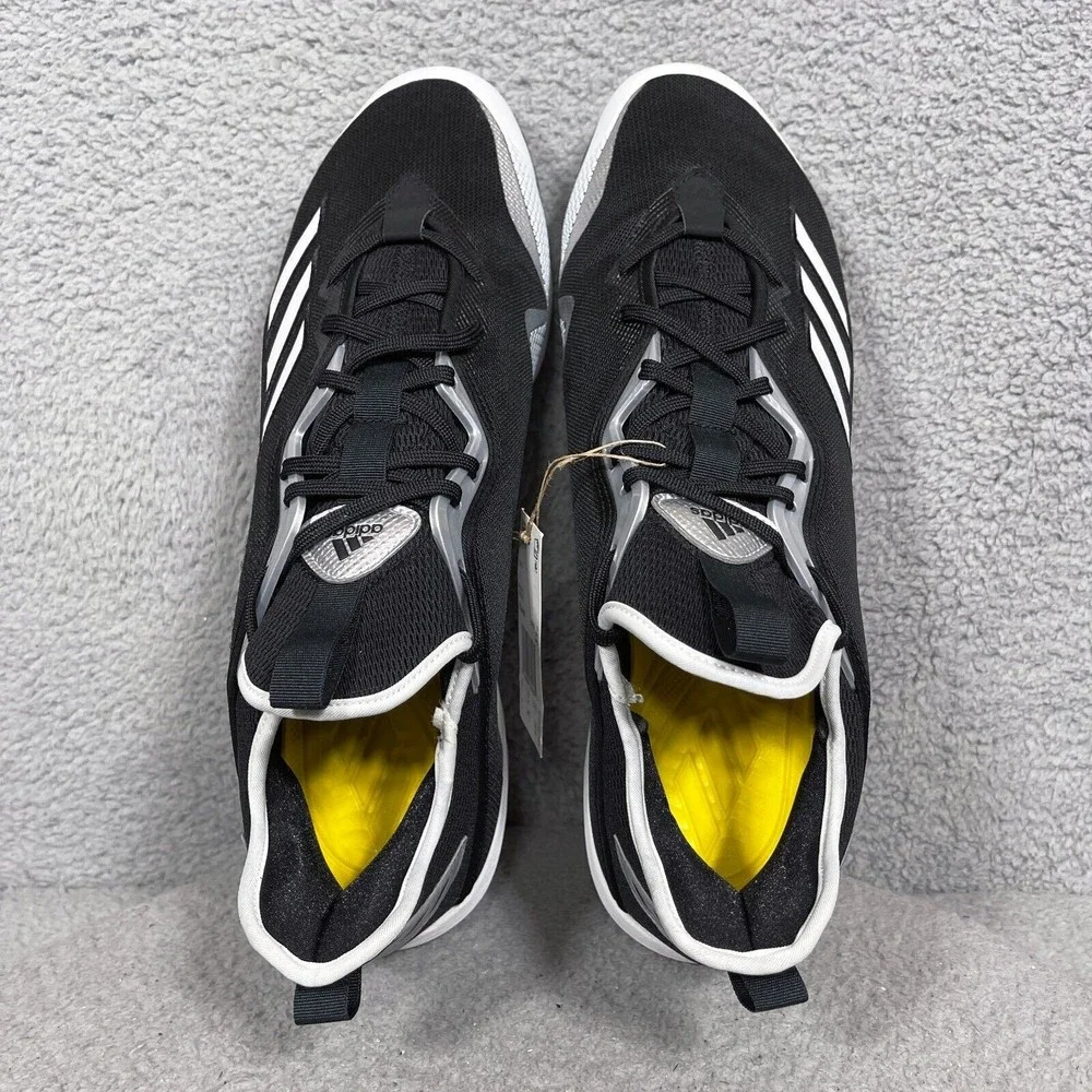 Adidas Icon 6 Mens Size 17 Metal Baseball Cleats Black‎ White EG6488